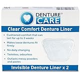 Denture Care Clear Comfort Denture Liner - Soft Cushion for Pain-Free Denture Fit | Protects Gums from Irritation | Easy to Apply & Long-Lasting | No Mess, No Residue | Made in the UK (2 Pack)