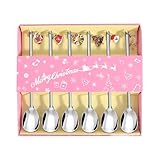 Weihnachtslöffel Set, 6 Stück Edelstahl Kreativer Weihnachtslöffel...