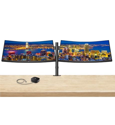 Image of HP Series 7 Pro Curved 38-inch 738pu 2K+ WQHD+ (3840 x 1600) LCD Monitor, 2-Pack - Daisy Chain, DisplayPort, USB Hub, Thunderbolt 4 Bundled with Desk Mount Dual Stand & USB-C Multiport G5 Dock