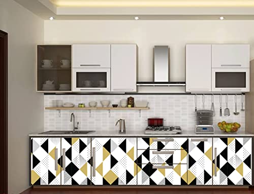Image of CABANA HOMES Wall Stickers Geometrical DIY Wallpaper for Furnitue (45 x 125 cm, 2 Rolls) (12 sq. ft) Decals Self Adhesive Wardrobe, Door, Almirah, Office