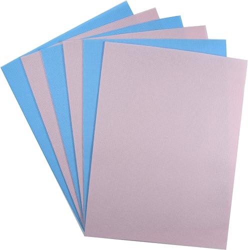 Image of KCS 4 /6 pc of 12 inch x 18 inch(30cmx45cm) 18CT Counted Cotton Aida Cloth Cross Stitch Fabric (6 pc, Light Blue+Pink)