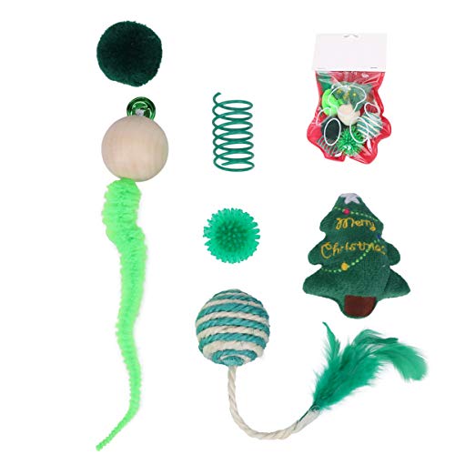 MRXFN 12 UNIDS Cat Christmas Stocking ToysCat Toy Filled Kitty Stocking Festivo Paquete Variedad Juguete Accesorios for Mascotas