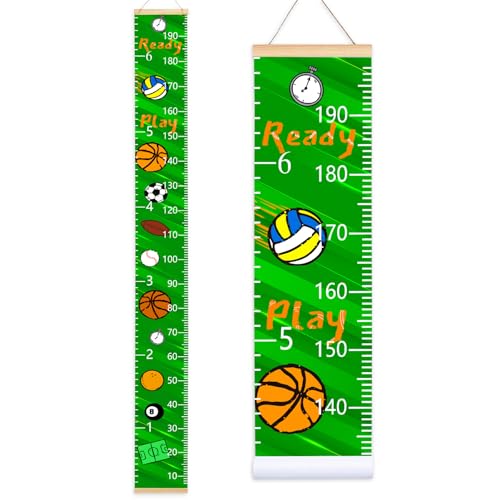 Beinou Baby Growth Chart for Wall Height Chart for Kids Wood Frame Measure Ruler 7.9in x 79in Canvas Hanging Height Measurement for Wall Decor