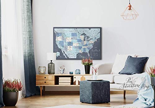 Push Pin Map United States On Canvas | Personalized Push Pin Us Map | Large Push Pin Map Of United States #TOP1