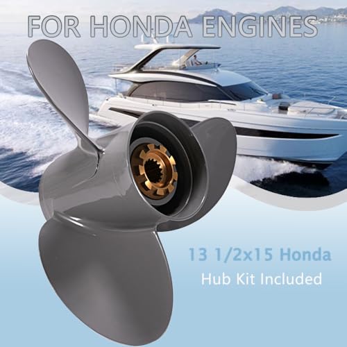 Propeltech Aluminum 13 1/2X15 Outboard Boat Propeller Fit Honda Engines 60-130 Hp 15 Spline Tooth Oem 58130-Zw1-015Ah,Rh thumb #2