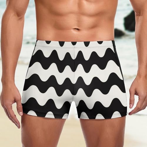 Short de bain à rayures abstraites homme, idéal pour la plage - 5