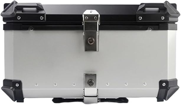 80L Motorcycle Aluminum Top Box Universal Motorcycle Tail Box Large Capacity Moto Travel Luggage Storage Rear Trunk 80L Top Case80L A Silver