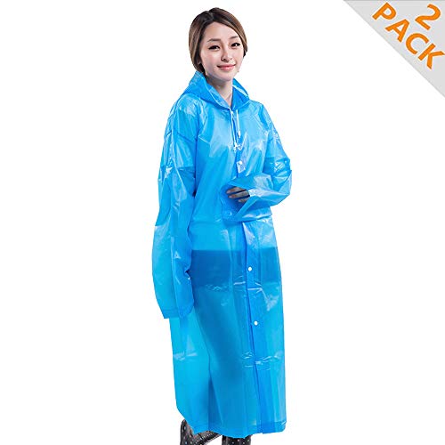 Sailinna Chubasquero Impermeable EVA Poncho de Lluvia Reutilizable Sobretodo Camping para Senderismo Ciclismo Unisex [2 Pack]
