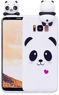 LAPOPNUT Case for Samsung Galaxy S8 Case Soft Back Cover 3D Cartoon Panda Candy Colour Girly Bear Design Slim Flexible Protective Case Cover Bumper for Girls, White