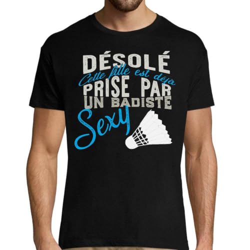 T-shirt badminton humour pour homme anniversaire rigolo imprimé France
