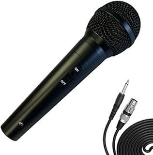 Professional Dynamic Karaoke Vocal Microphone with Cable. Metal Body Black (with switch)