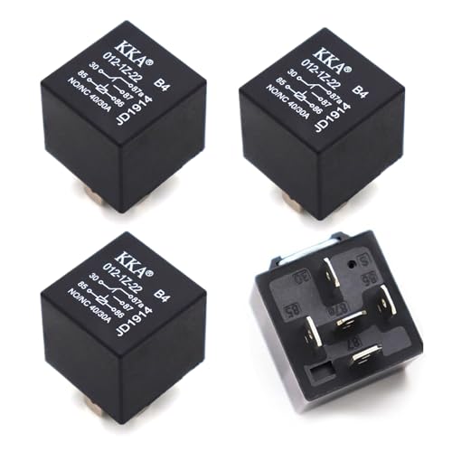 Downhill 4 PCS Automotive 5-Pin Relays,12V 40A Waterproof Conversion Start DC Relay, Starter Relay Switch, Replacement for Vehicle and Marine Outboard Engine Trim System Components (Black)