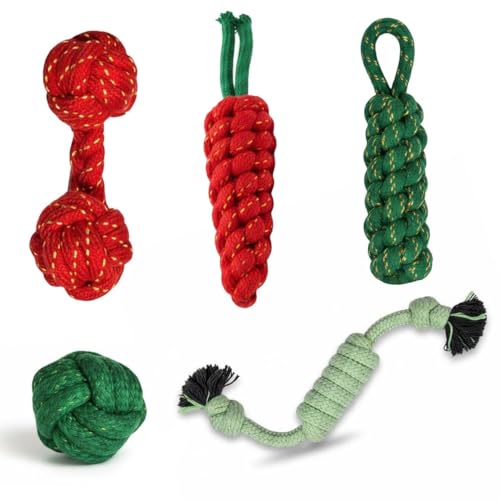 Image of PETS EMPIRE Dog Chew Toys with Knots Combo of 5 Ropes All Puppy Breeds & Aggressive Chewers, Teething Rope, Fetching Rope Dog Toy for Interactive Play and Training