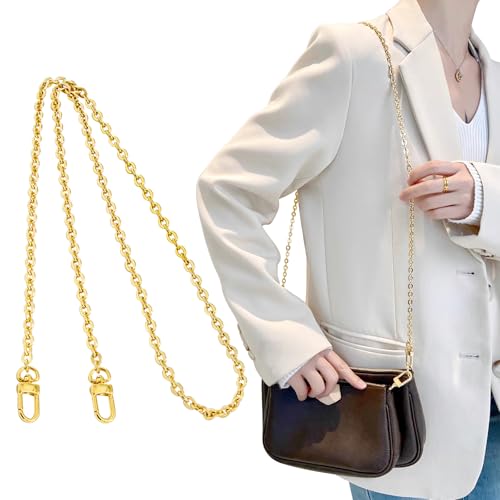 Image of jiesinlov Purse Chain Strap CrossBody Handbag Gold Chains Shoulder Bag Strap Replacement,with Metal Buckles (B 43.3in)