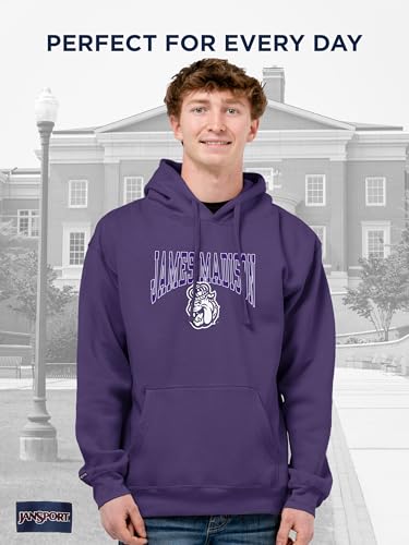 Image of JanSport NCAA Officially Licensed Rival Hoodie, Long Sleeve Unisex Sweatshirt, Cotton-Polyester Blend, Double-Layered Hood
