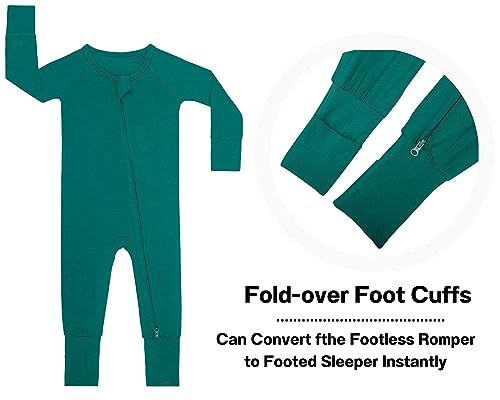 GUISBY Baby Girls Boys Footless Pajamas, Long Sleeve Snug Fits Sleepers 3-Piece Sets2