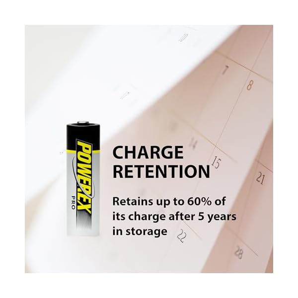 Powerex PRO High Capacity Rechargeable AA NiMH Batteries (1.2V, 2700mAh) - 4-Pack - Image 5
