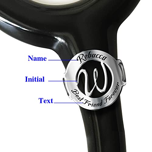 BellBlow Stethoscope ID Tag - Personalized Name Tag- Handmade Nursing ID Charm-Graduation Gift For Nurse (Custom Initial,Name & Text) - Thumbnail 3