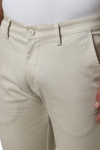 Image of Peter England Men's Straight Fit Mid Rise Chino Casual Trouser with Premium Dobby