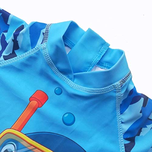 Image of Toddler Baby Boys Swimsuit One Piece Bathing Suit Rash Guard Swimwear UPF 50+ with Hat