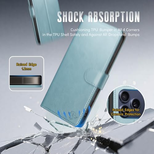 SUANDUCK Wallet Case for iPhone 17 Pro 6.3", Sky Blue by SUANDUCK - Used condition - Image 8