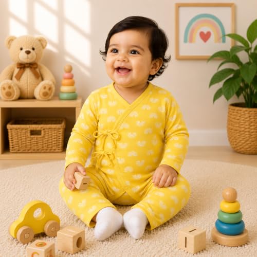 Image of The Mom Store Baby Romper Jabla Style Combo For Boys And Girls | Cotton | Soft Infant Bodysuit | Trendy Stylish Sleepwear For Newborn Baby | Printed | Unisex Comfortable Everyday Baby Wear