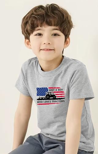 Image of Kids Boys 4th of July Shirts Toddler American Flag T-Shirt Girls Patriotic Short Sleeve Tees Cotton Top Clothes 1-7T