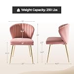 HULALA HOME Velvet Dining Chairs, Modern Small Armless Accent Chair with Gold Metal Legs, Living Room Upholstered Cute Side Chair, Elegant Tufted Back Vanity Chair for Bedroom/Beauty Room-Pink HULALA HOME Velvet Dining Chairs Modern Small Armless Accent Chair with Gold Metal Legs Living Room Upholstered Cute Side Chair Elegant Tufted Back Vanity Chair for BedroomBeauty Room Pink