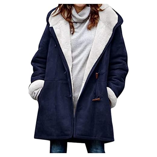 Dam Vinterjacka Lång Rea Elegant Varm Fleecejacka Med Huva Utomhus Teddy Fleecejacka Vinterparka Damjacka Vinterjacka Dam Lång Med Päls Svart Stora Storlekar (Color : Blue, Size : 5XL)