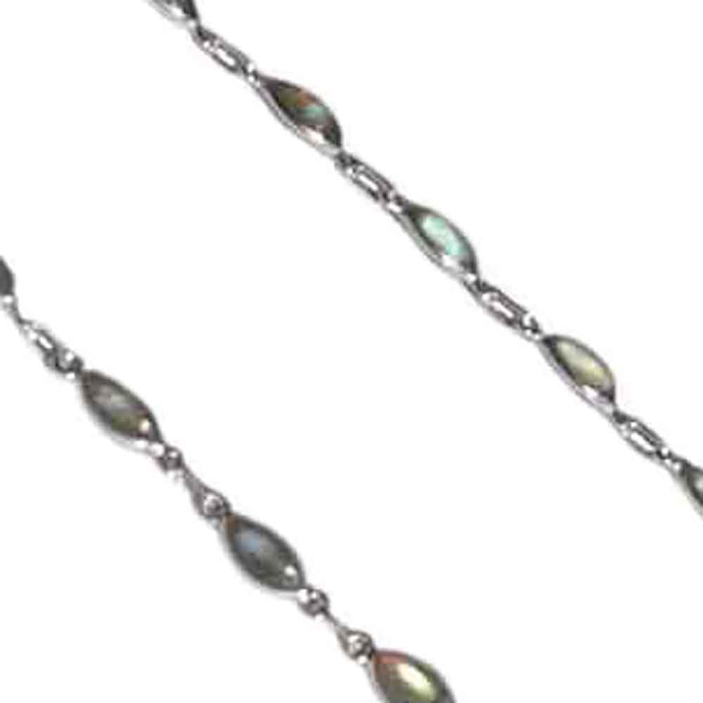 Collana con labradorite in argento 925 - Dimensioni della pietra 5x10mm
