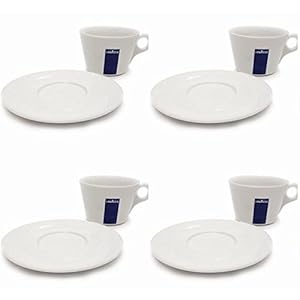 Holland Plastics Original Brand 4 X Cappuccino/Coffee/Americano/Porcelain Cups And Saucers Capacity Cc 300 Height Mm 78