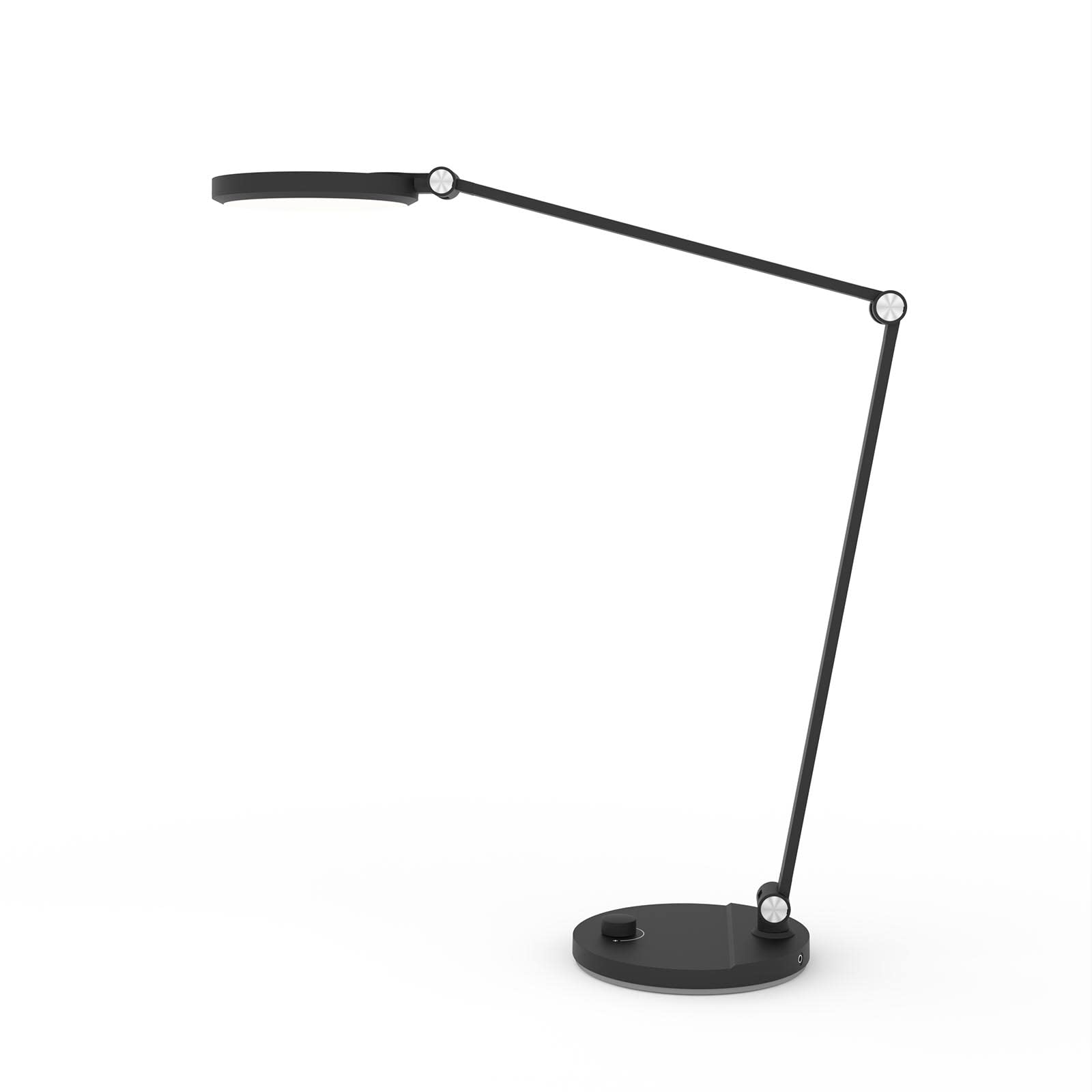 FeinTech LTL00121 LED Schreibtischlampe dimmbar mit Drehknopf schwarz