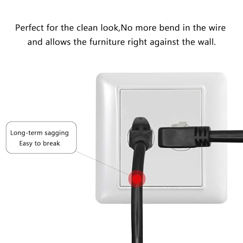 Cable Ethernet Cat6 2 piezas 60 cm RJ45 ángulo 90° miniatura 4