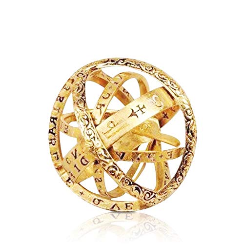 DDU - Anillo de 18 Quilates con Forma de Esfera de Astronomía Universal, Joya de fantasía de Oro 6 con Caja