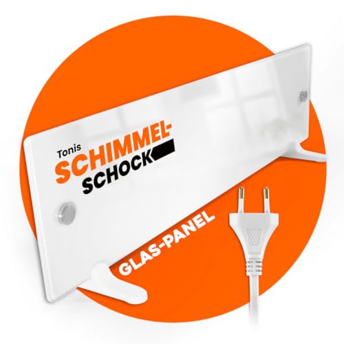 Tonis SCHIMMELSCHOCK Glaspanel Anti-Schimmel-Heizung zur Schimmelbekämpfung | Wandheizung trocknet kalte feuchte Wände & behebt die Ursache für Schimmel | Innovatives Glas-Design