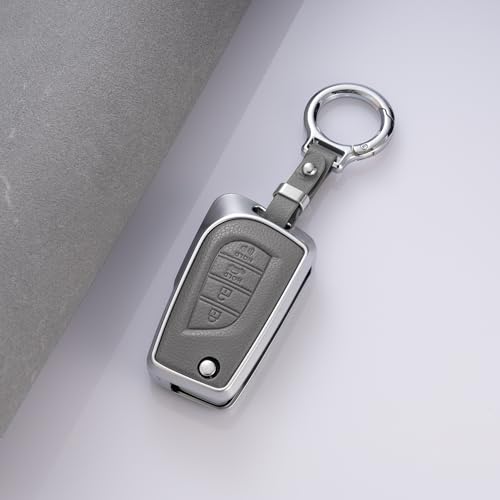 Qunzes for Toyota Flip Key Fob Cover with Keychain Compatible with Toyota Fortuner Tundra Camry Corolla (GREY) by Qunzes - Used condition - Image 3