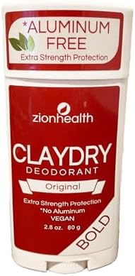 Zionhealth Clay Deodorant Original Extra Strength Protection, Bold, 2.8 Oz