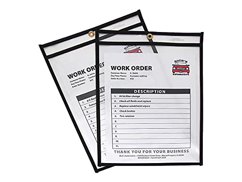 C-Line 46912 Shop Ticket Holders, Stitched, Both Sides Clear, 75-Inch, 9 X 12, 25/Bx #TOP2