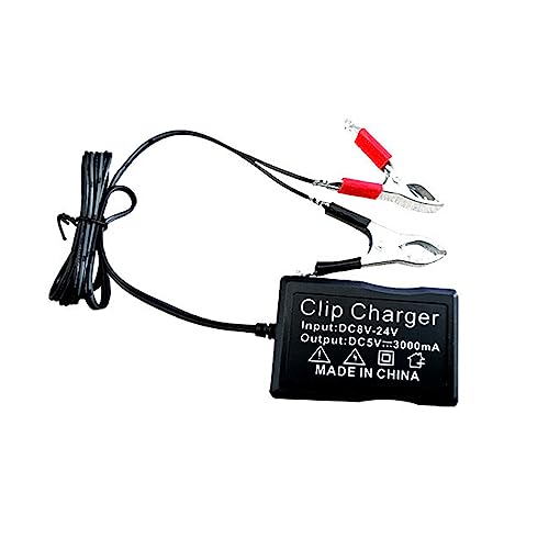 Inversor de corriente para coche, 5 V, USB, 3 puertos, cargador de coche con clip de batería para portátiles telefónicos