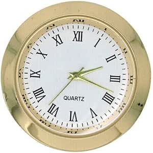 Mini orologio rotondo da 55 mm, movimento al quarzo con lunetta dorata