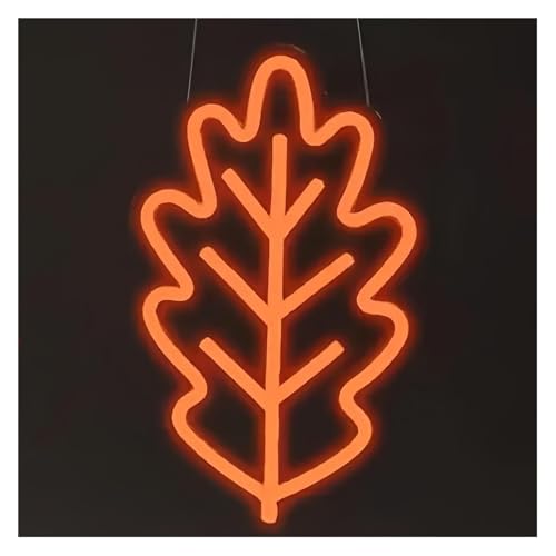 Enseigne lumineuse néon cadeau idéal fête automne feuille B