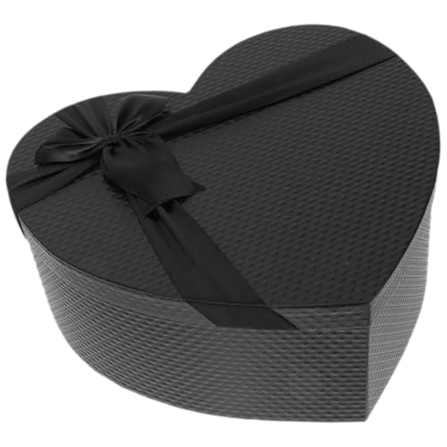 Alipis Heart Shaped Boxes for Arrangements Black Heart Flowers Boxes Nesting Packing Box Present Wrapping for Valentines Day, Wedding, Birthday