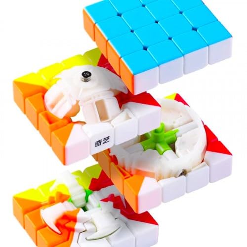 Image of QiYi Warrior 4x4 Stickerless Speed Cube - Smooth & Durable 59mm Puzzle Cube, Non-Magnetic 4x4x4 with Bright Colors, Anti-Pop Design & Easy Turning for Beginners & Solvers