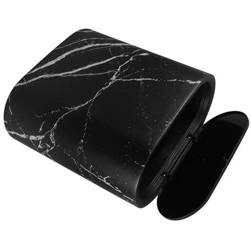 Poubelle étroite en plastique effet marbre noir haut de gamme maison