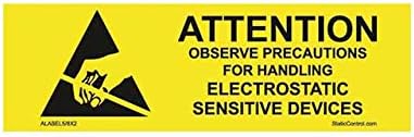 SCS ALABEL5/8X2 LABEL, ESD WARNING, 15.87 X 50.8MM