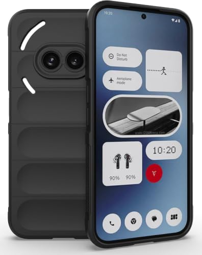 Image of ShieldTech AirGuard Series Back Cover Case for Nothing Phone 2a | Microfiber Lining | Airbag Cushion Drop Protection | Shockproof Silicone Cover Case | Anti Slip Grip - Black for Nothing Phone 2a