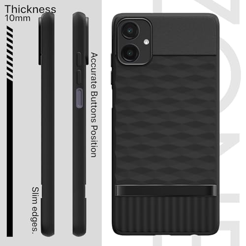 Image of Pikkme Back Cover for Samsung Galaxy M05 / A05 / F05 Camera Protection 3D Hexa Cube Design Silicone Protective Bumper Case (Black)