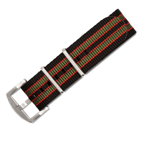 Image of BluShark - Original Collection Military-Style Waterproof Watch Strap, Fits All Timepiece Brands, Durable Nylon Wristwatch Accessories with Stainless Steel Buckle - 18mm, 20mm, 22mm & 24mm Watch Bands