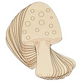 10 setas rojas de madera con forma de seta Amanita Muscaria de 3 mm (10 x 5 cm, sin agujero)