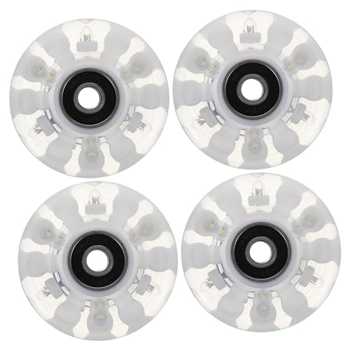 NULYLU Glow in The Dark Skating Wheel Set 4 Wheels for Roller Skates Inline Skates